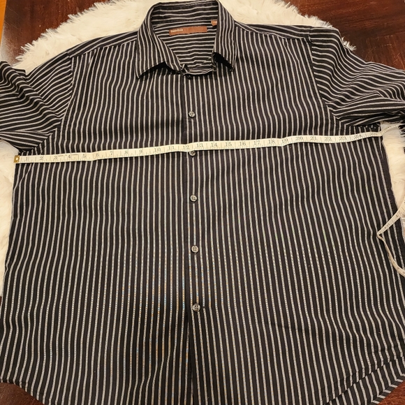 Perry Ellis Men's shirt/XL/ Black with Stripe/Pre-owned EXCELLENT CONDITION - Picture 11 of 13